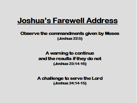 Joshua's Farewell Address