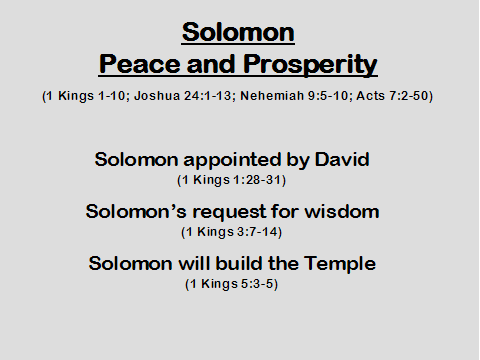 Solomon Peace and Prosperity
