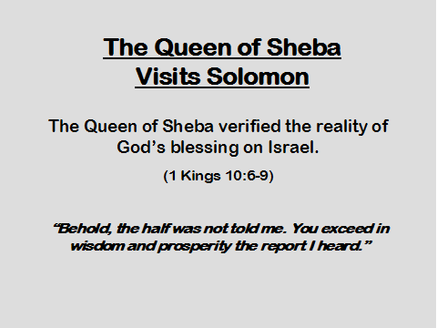 the Queen of Sheba Visits Solomon