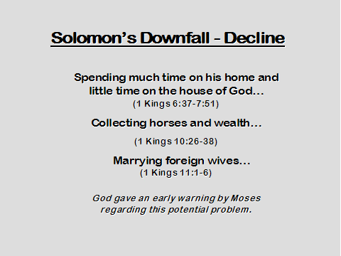 Solomon's Downfall - Decline