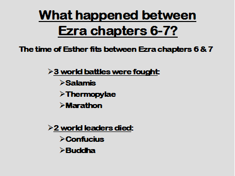 What happened between Ezra Ch 6-7?