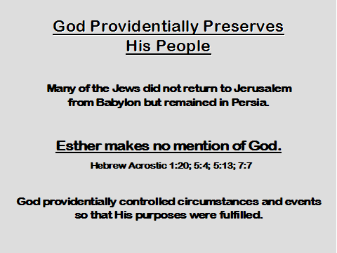 God Providentially Preserves His People
