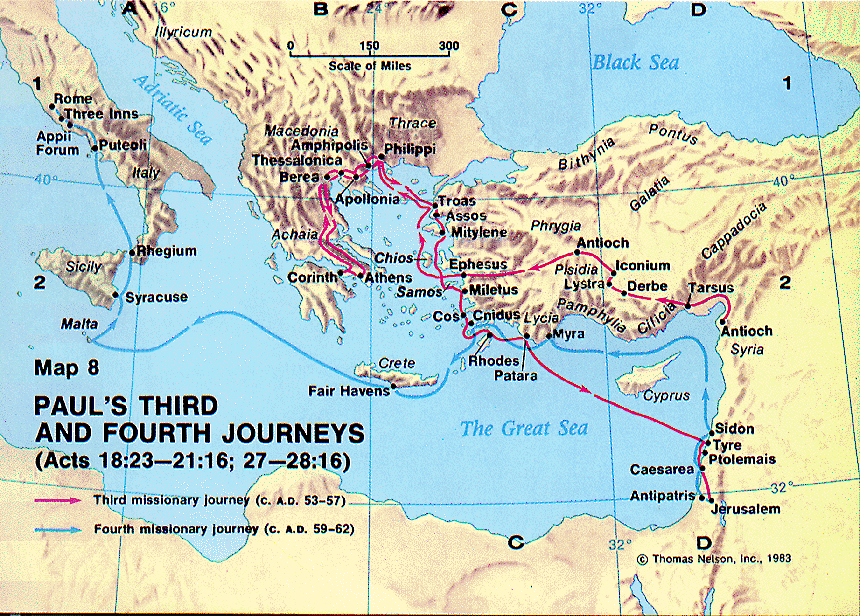 Paul's 3rd & 4th Journeys