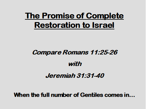 The Promise of Complete Restoration to Israel