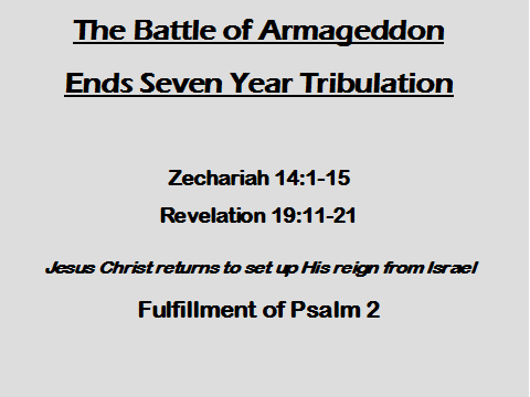 The Battle of Armageddon Ends 7Yr Tribulation