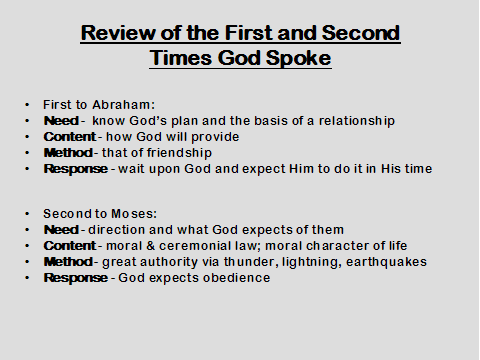 Review of the 1st & 2nd Times God Spoke 
