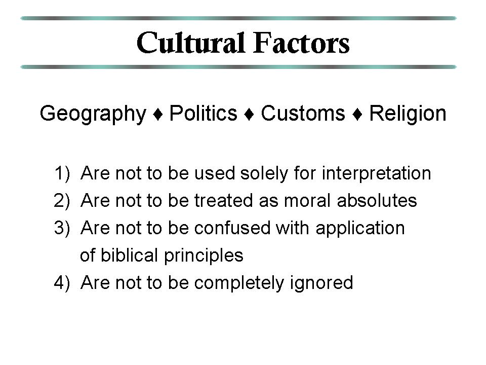 Cultural Factors