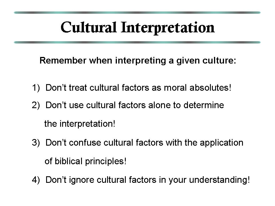 Cultural Interpretation