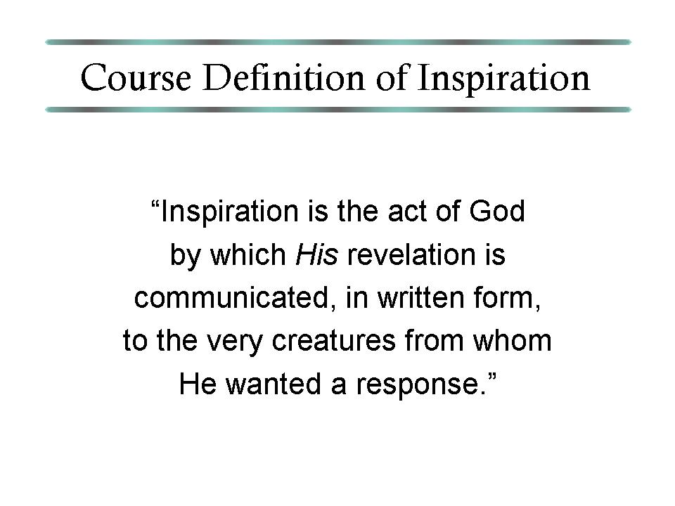 Course Definition of Inspiration